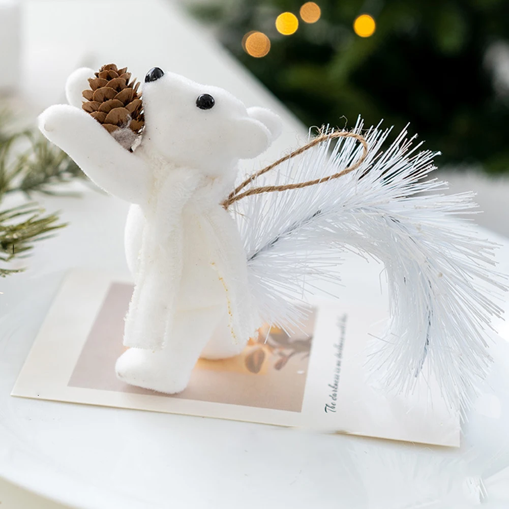 

2pcs Cute Squirrel-Toy Pendant For Chirstmas Tree Personalized Holiday Party Decor For Christmas Tree