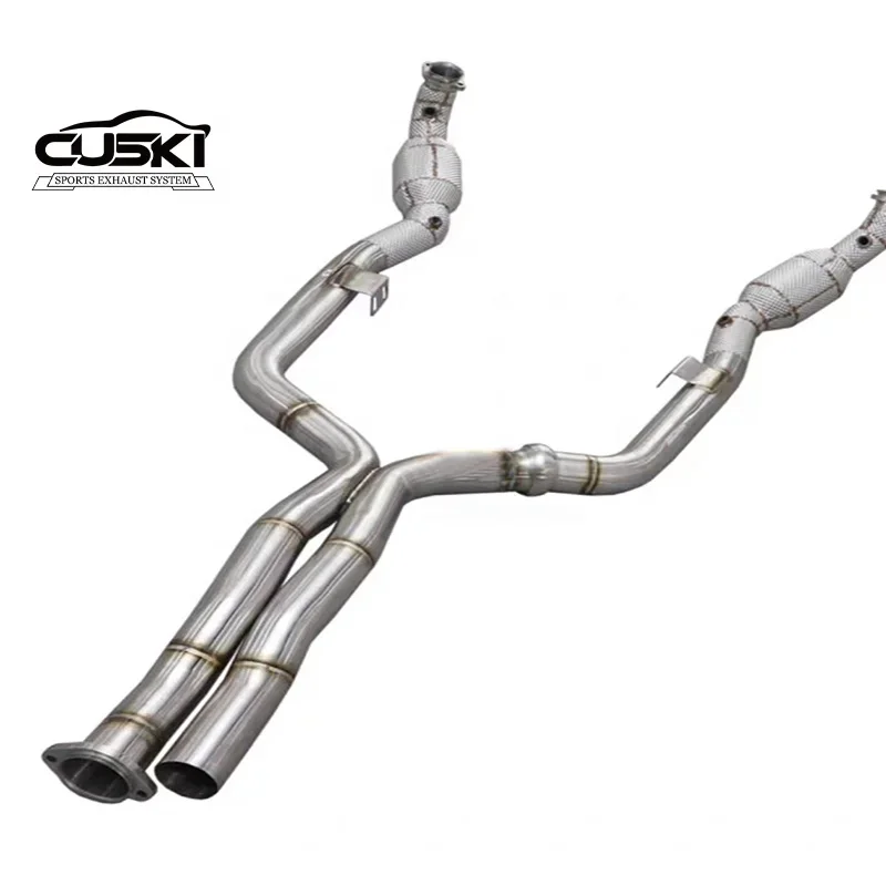 High Performance Exhaust Downpipe X Pipe For Maserati Gran Turismo/GT 4.2/4.7 2008-2023 Stainless Steel catalyst optional