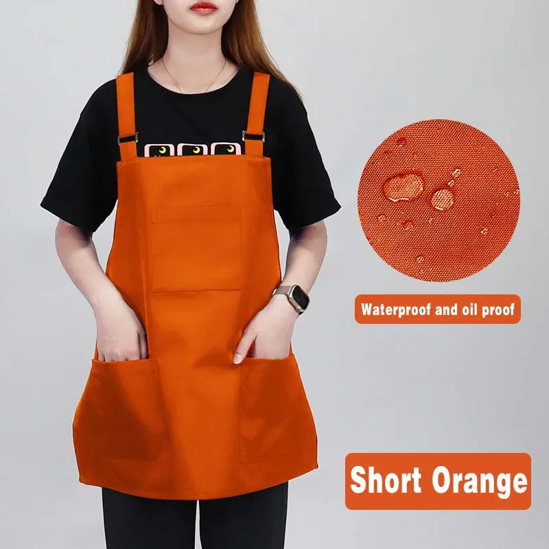 Custom LOGO Printing Korean Two-Sided Vest Worker School Clothes Floral Uniform Waistcoat Waterproof Barista Art Student Apron