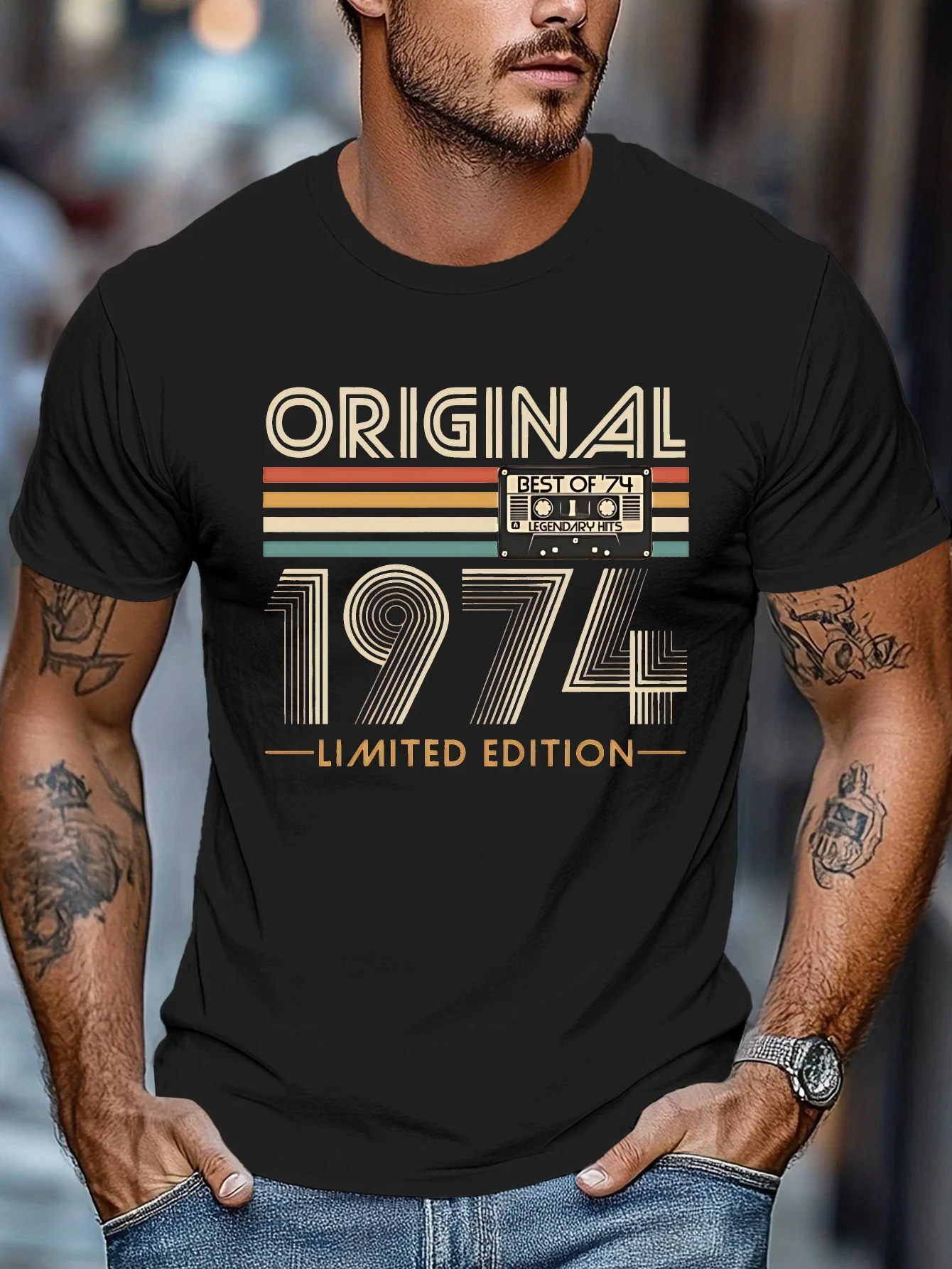 

74 Vintage Graphic Tee - 220g Soft Cotton Retro Style Comfortable Fit Everyday Wear Highly