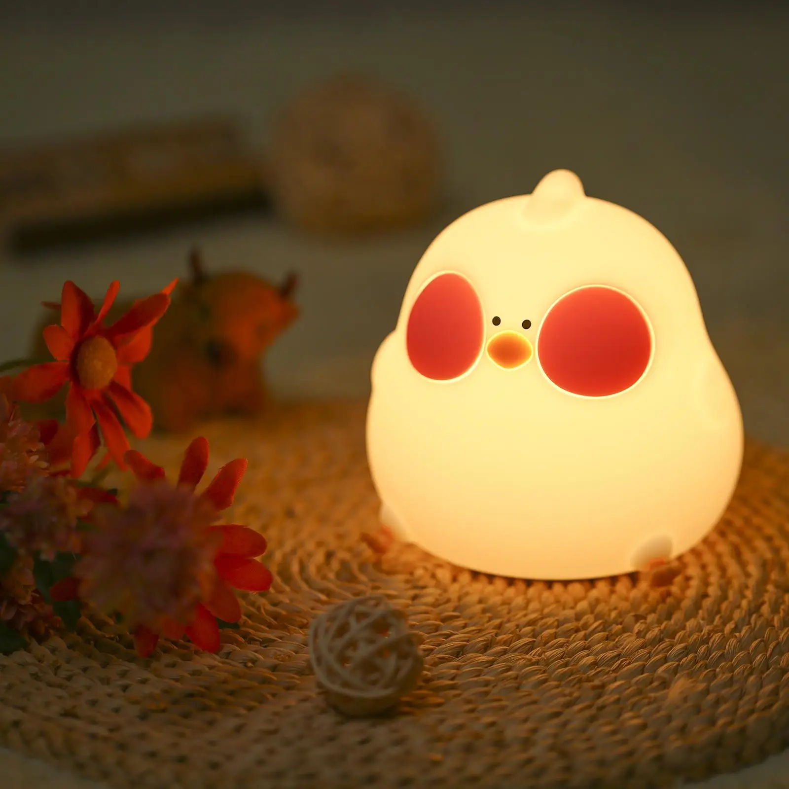 لطيف الفرخ ضوء الليل سيليكون الفرخ السرير غرفة الطفل ضوء RGB مناسبة لغرفة نوم طفلة صبي سيدة