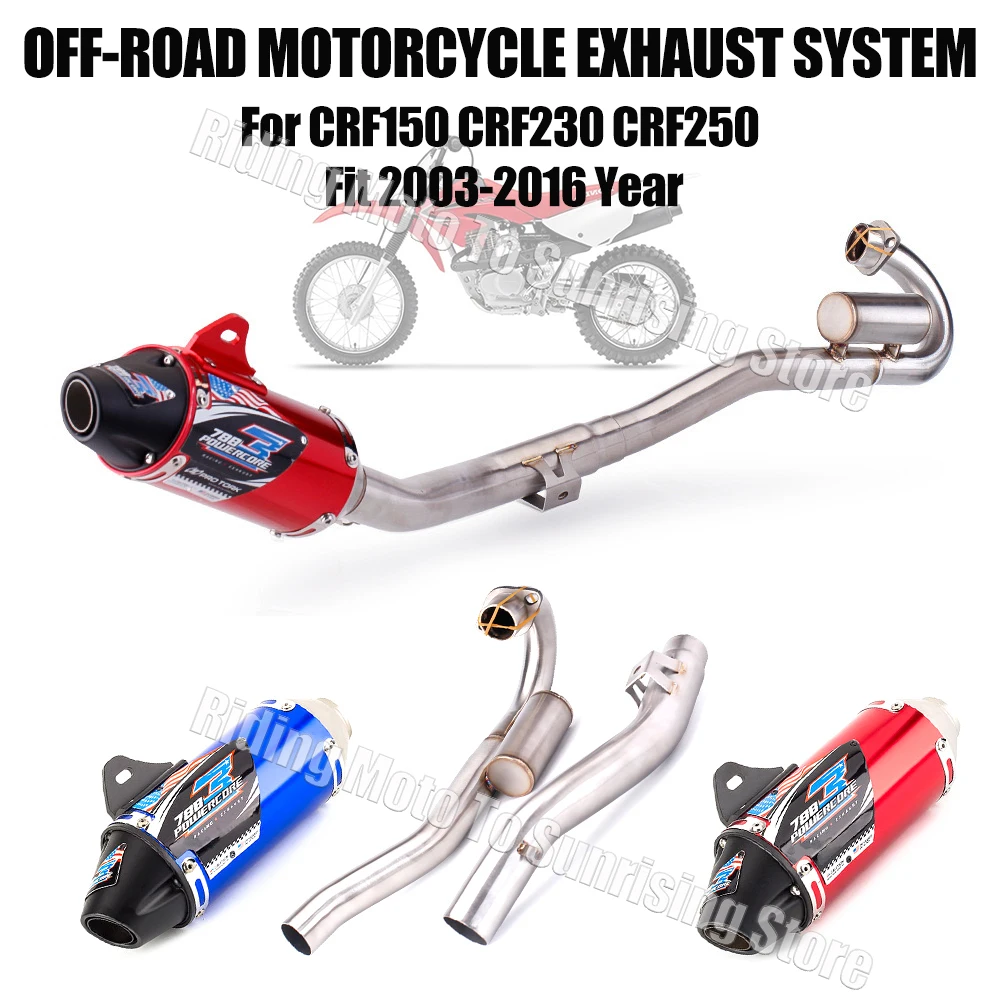 

45mm Off-road Motorcycle Exhaust Muffler Escape with Front Link Tube For Honda CRF150 CRF230 CRF250 Dirt Bike Exhaust Accessorie