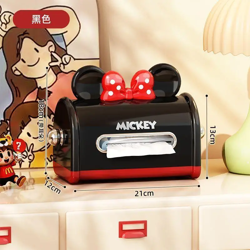 Disney Household Tissue Box Mickey and Minnie Desktop Household Cartoon Cute Napkin Storage Box Living Room Creative Paper Box