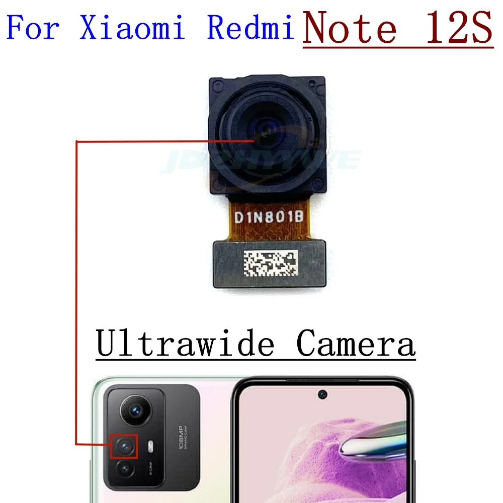 Rear Camera For Xiaomi Redmi Note 12s Back Main Ultrawide Macro Front Camera Module Flex Cable Spare Parts