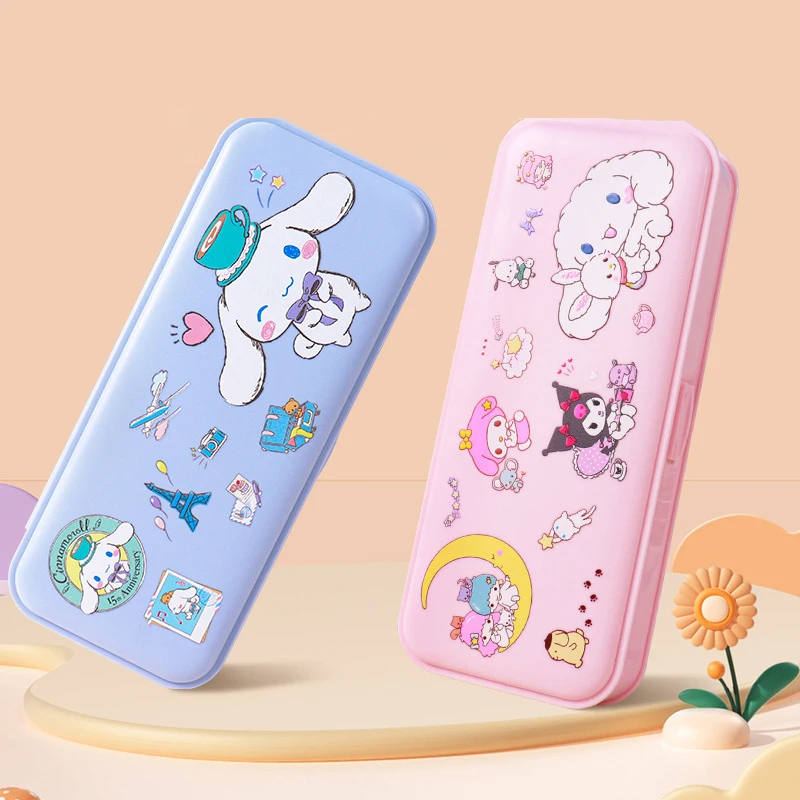 

Cute Sanrio Cartoon Pencil Box Kawaii Anime Stationery Case Multifunction Large Capacity Pencil Bag Student School Supplies