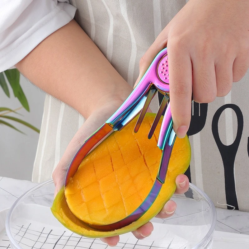304 Stainless Steel Mango Granulator, Dicing Fruit and Digging Meat Spoon