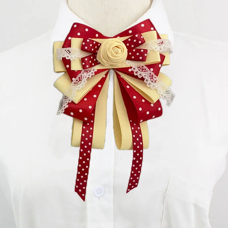 اليد ضوء عصا اكسسوارات الانحناء للحفل اليدوية الشريط روز زهرة موضة لوليتا تأثيري قميص طوق الزهور مشبك شعر