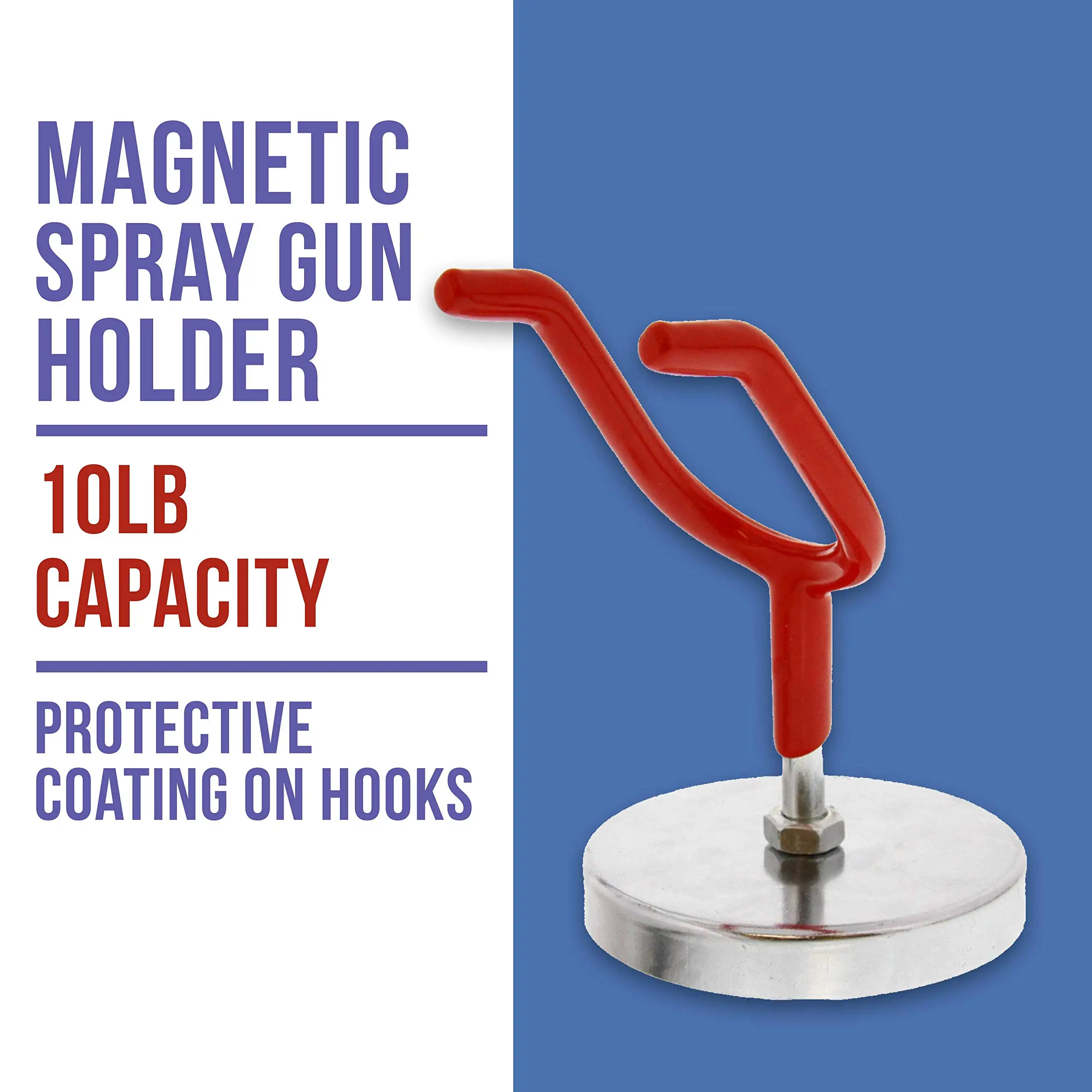 Magnetic paint spray gun bracket for gravity feed Cup HVLP, paint booth, body shop wall