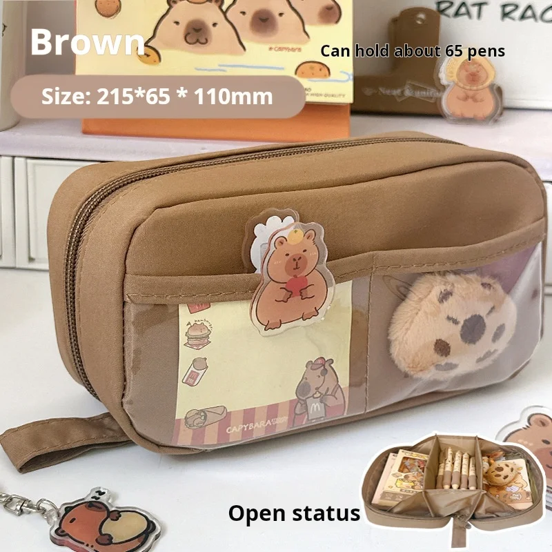 5-laags transparant etui met grote capaciteit Leuke elegante modieuze schoolbenodigdheden voor middelbare schooljongens Meisjes draagbaar