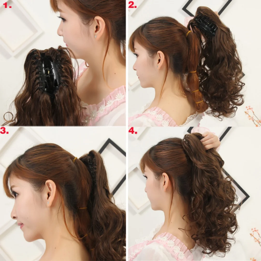 Gradient Curly Extra-Long Claw Clip Ponytail, Fluffy Volume Synthetic Hair, Ideal for Halloween, Christmas & Holiday Occasions view 5
