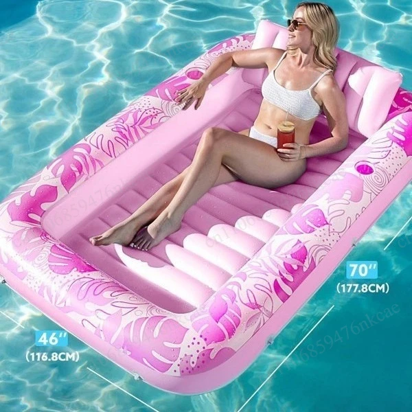 Inflatable floating bed swimming pool Adult waterbed flat bathtub Backrest bed pool Outdoor pontoon pool