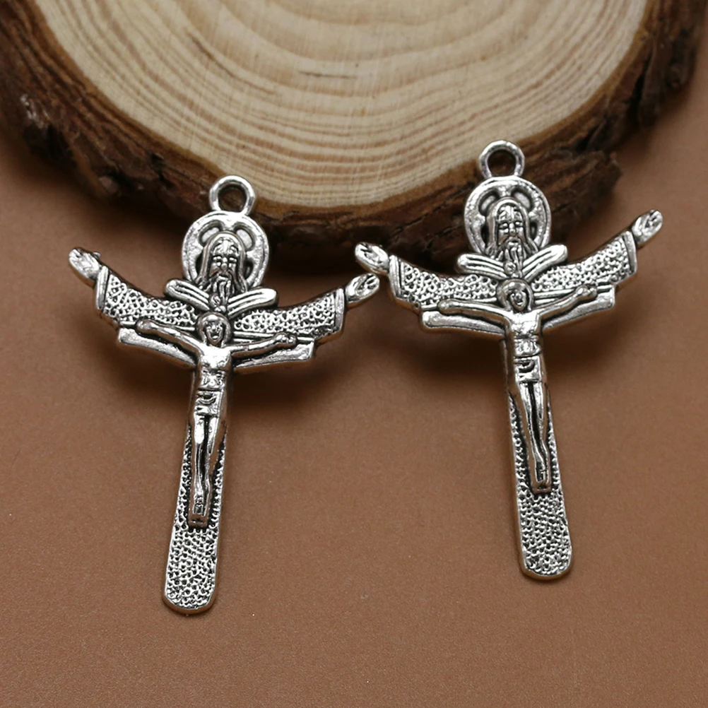 

10Pcs Cross Jesus Alloy Pendants Charms Perfect DIY Jewelry Making Necklace Bracelet Keychain Craft Accessories