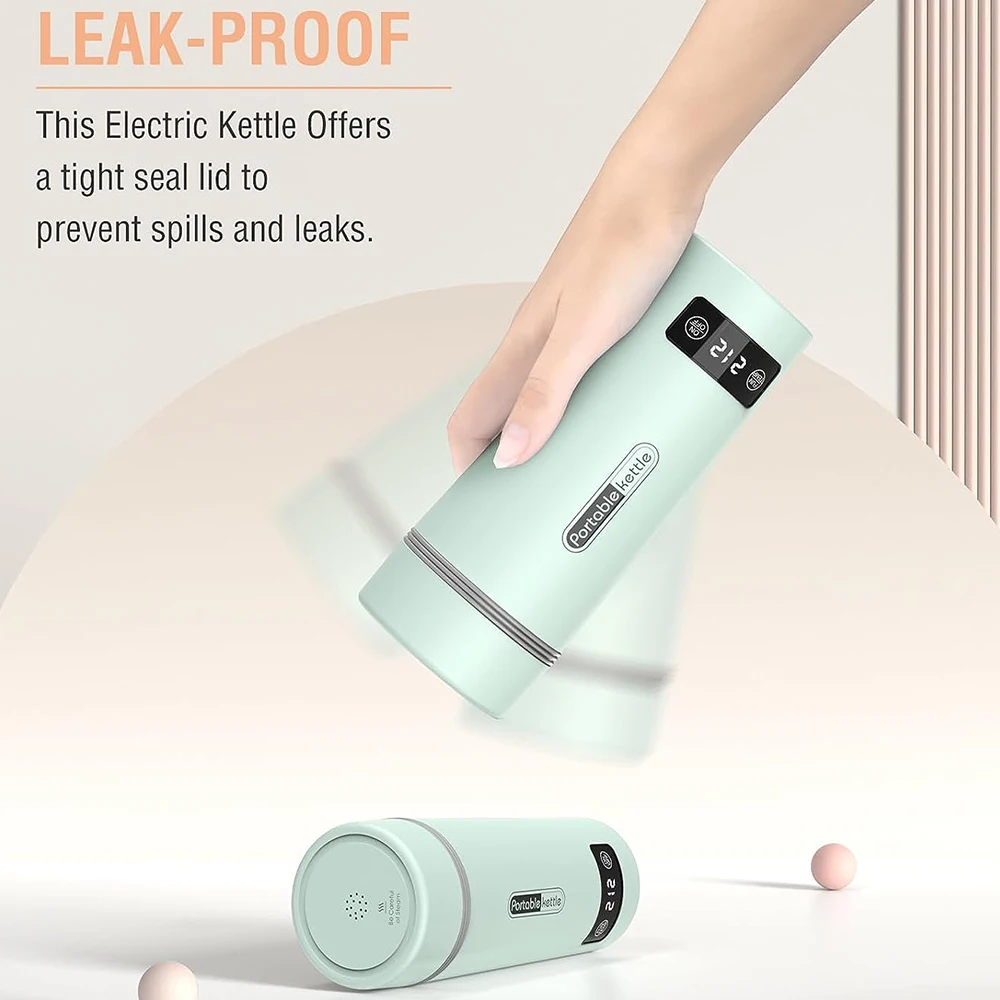 350ML Electric Heating Watercup With 4 Sections Temperature Control 110V/220V Portable Touch Travel Tea Kettle For Boiling Water