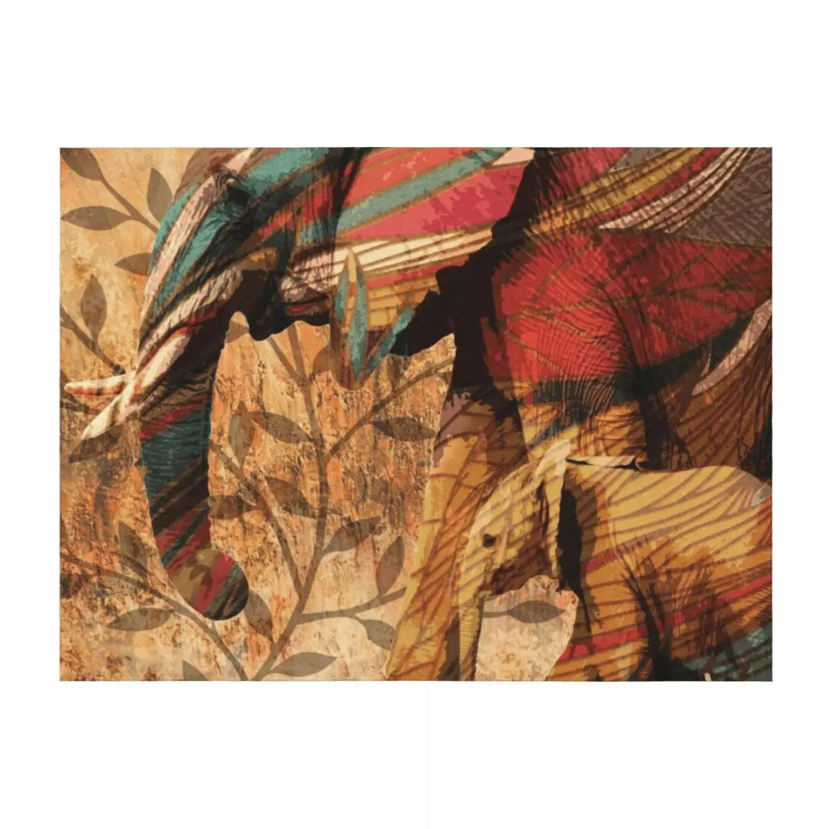 

Elephants African Patterned Elephant Design Throw Blanket Summer Beddings Beach Luxury Brand Blankets