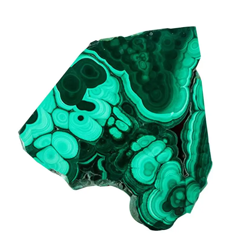 Natural Green Malachite Raw Stone Healing Crystals Polished Slab Clastic Rock Malachite Slice for Home Garden Art DIY Decoration