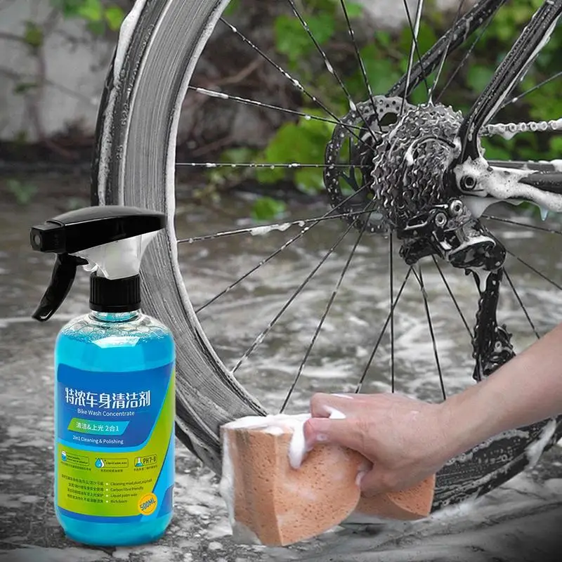 Cycling Degreaser 500ml Motorcycle Wash Cleaner Fast-Acting Cycling Foam Cleaner Mild Motorcycle Wash Cleaner For Grease Dirt