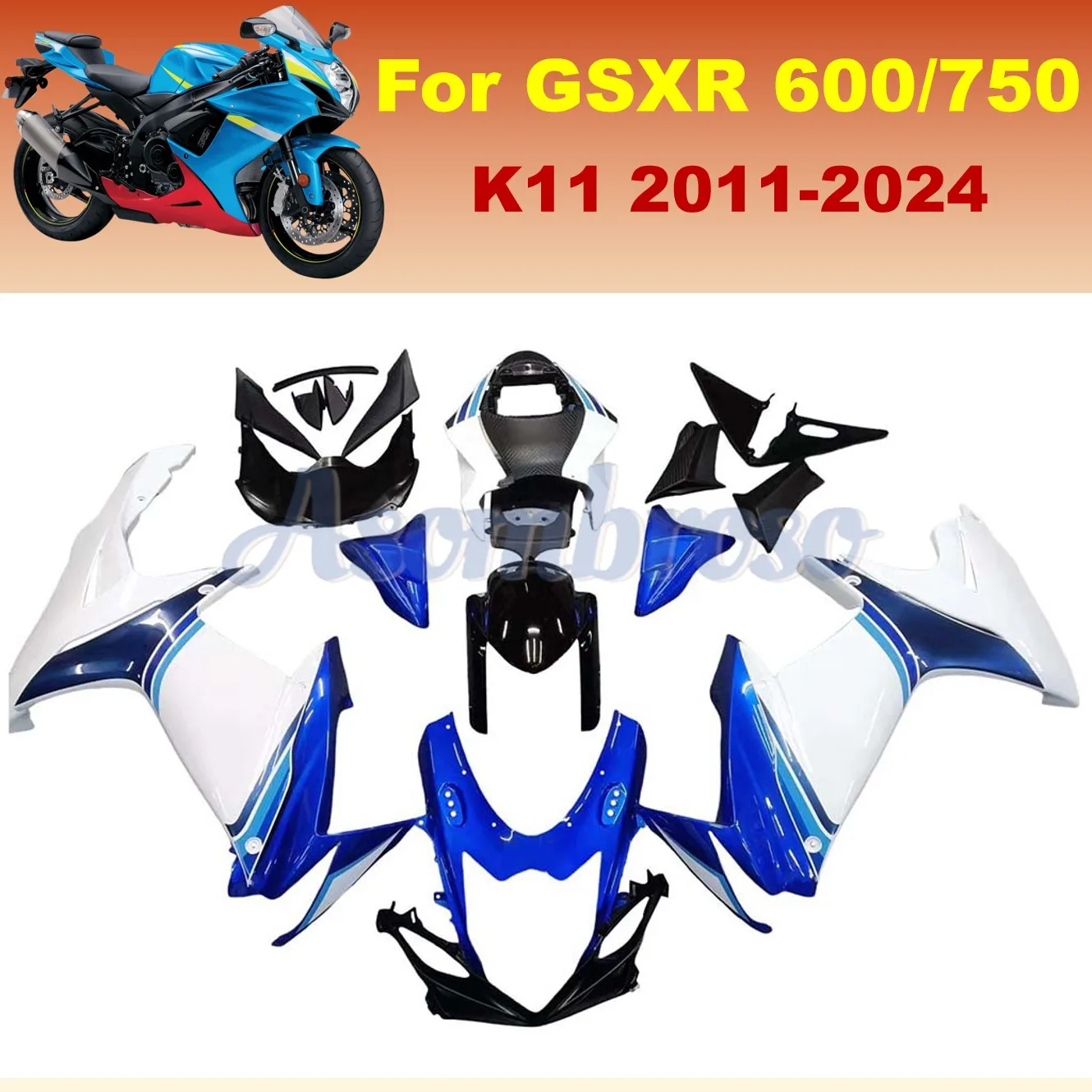 

Blue White Fairing kit for Suzuki GSXR 600 750 2011 2024 2015 2018 2022 2021 2023 GSXR600 GSXR750 K11 ABS Plastic Bodywork