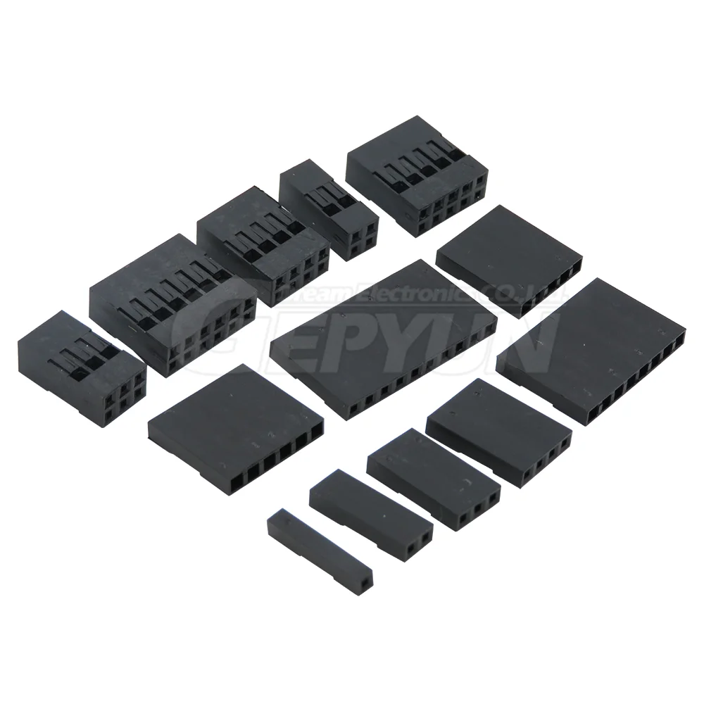 50pcs Dupont Plastic Shell 2.54mm Single /Double Row Dupont Connector 1P/2P/3P/4P/5P/6P/7P/8P/9P/10P 2*4pin/2*5pin Housing