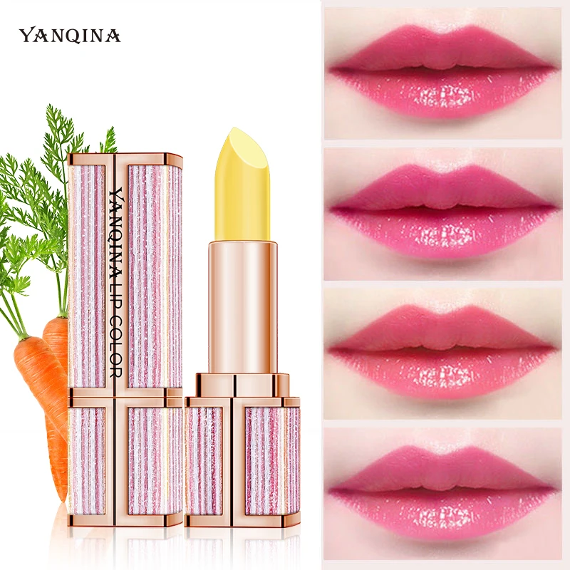 YANQINA Color Changing Lipstick Nutritious Carrot Extracts Lip Balm Waterproof Lips Makeup Care Moisturizer Cosmetics Lipbalm