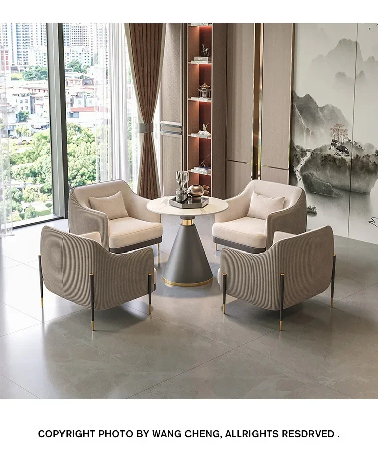 QQNew Chinese-style Hotel Sales Office Reception Sofa Modern Light Luxury Club Table And Chair Combination Card Seat Sofa