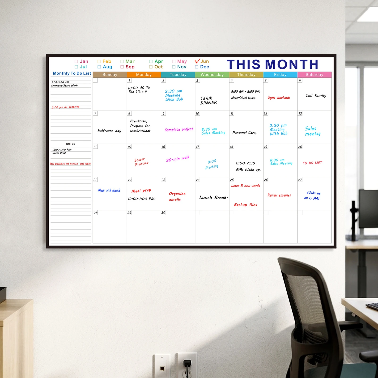 Versatile Weekly Planner Undated Dry Erase Whiteboard Chart for Home Office School Foldable Reusable Schedule Organizer