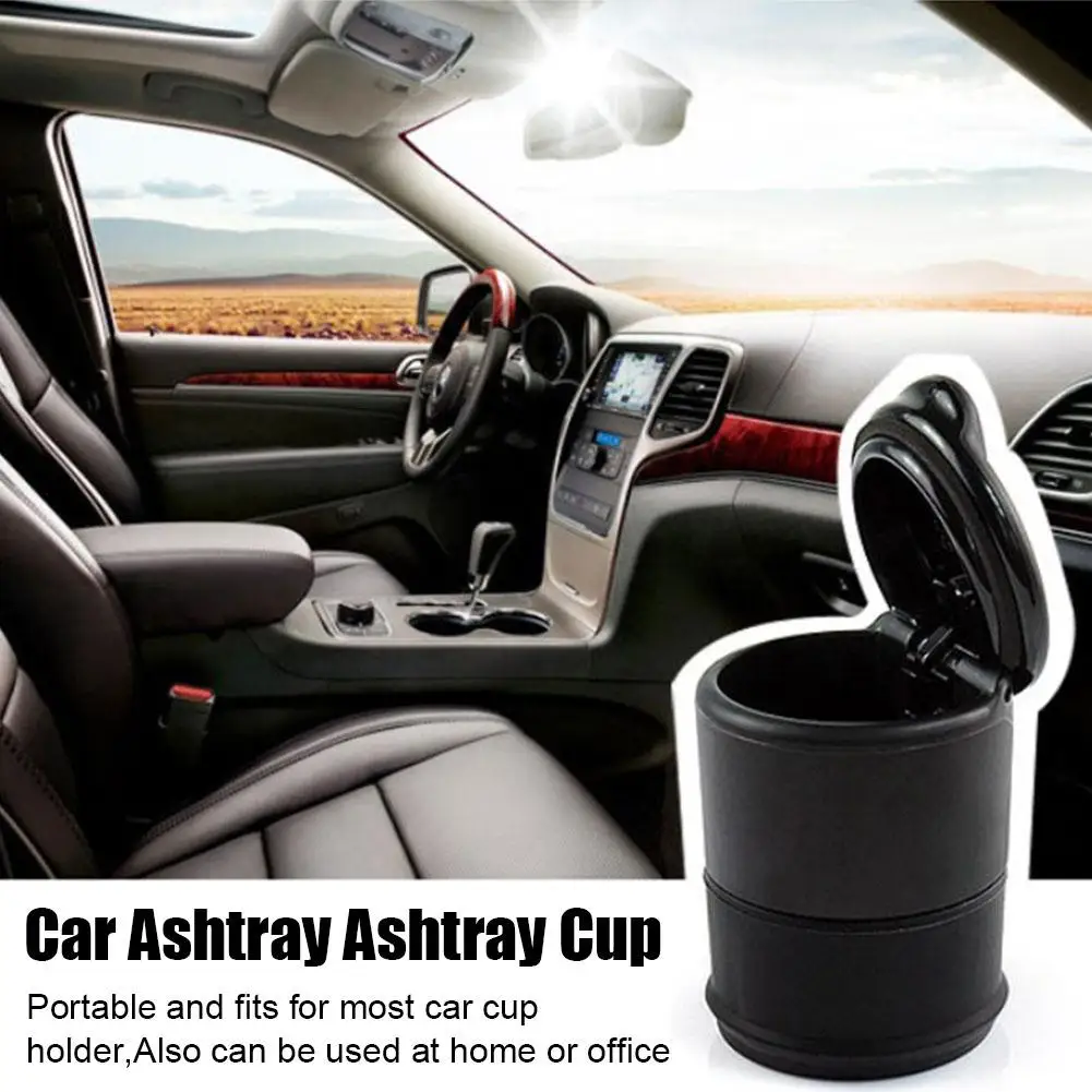 1pc Portable Car Ashtray Anti Slip Rubber Bottom Car Supplies Accessories Z5M9