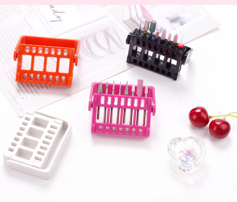 1pc 16 Löcher ABS Acryl Einstellbare Nagel Bohrer Display-ständer Schleifen Kopf Halter Lagerung Box Maniküre Bohrer Zubehör – Detail 7