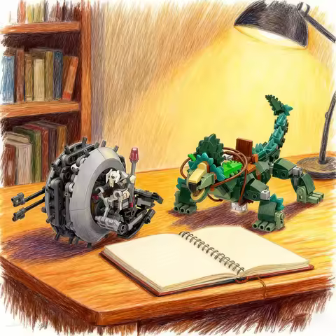 423pcs MOC Cyborg Chase Star Battle Model Building Blocks Construction Christmas Gifts Toys DIY Creative Education Idea Assemble