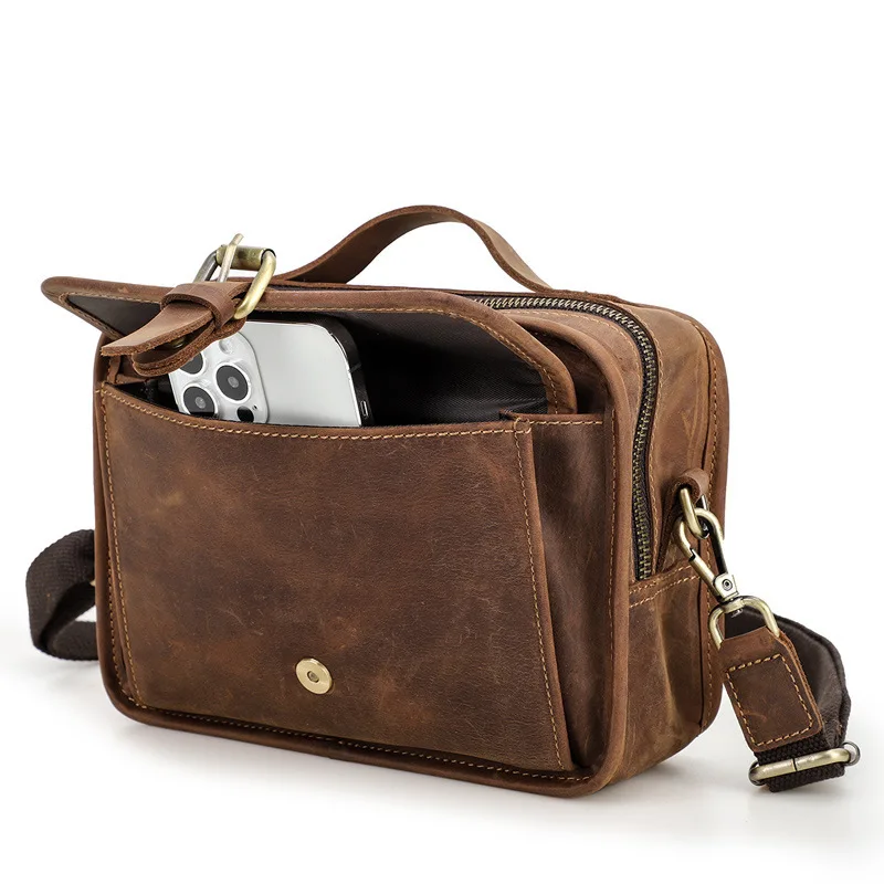 Nouveau Style britannique peau de vache une épaule bandoulière peut s'adapter 7.9 pouces Ipad sac pour hommes sacs à main en cuir véritable femme sacs à poignée supérieure