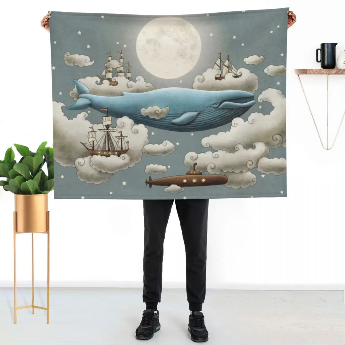 Ocean Meets Sky Throw Blanket Flannel Fleece Soft Warm Throw Blanket