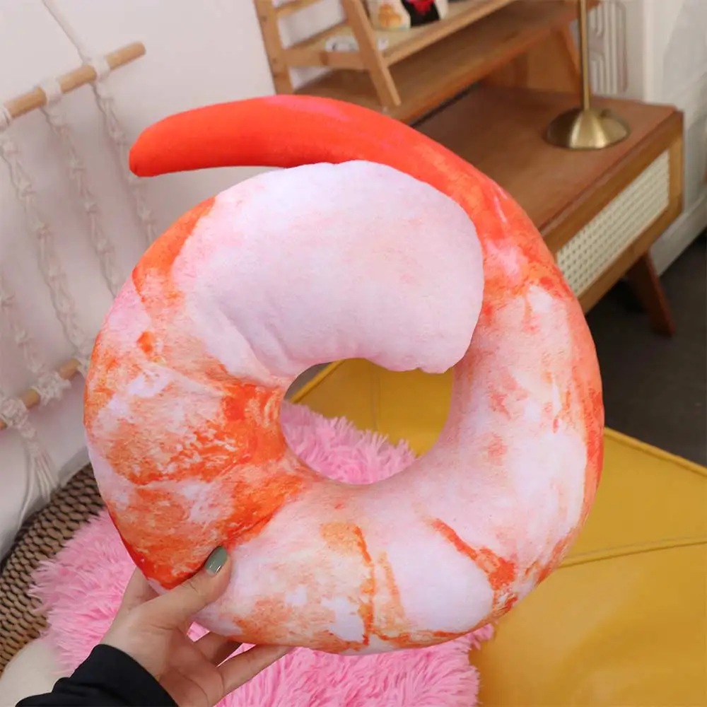 Simulated Shrimp Simulated Shrimp Poop Head Set U Neckpillow Animal U Neckpillow Shrimp Pillow 40CM Stuffed Peeled Prawns
