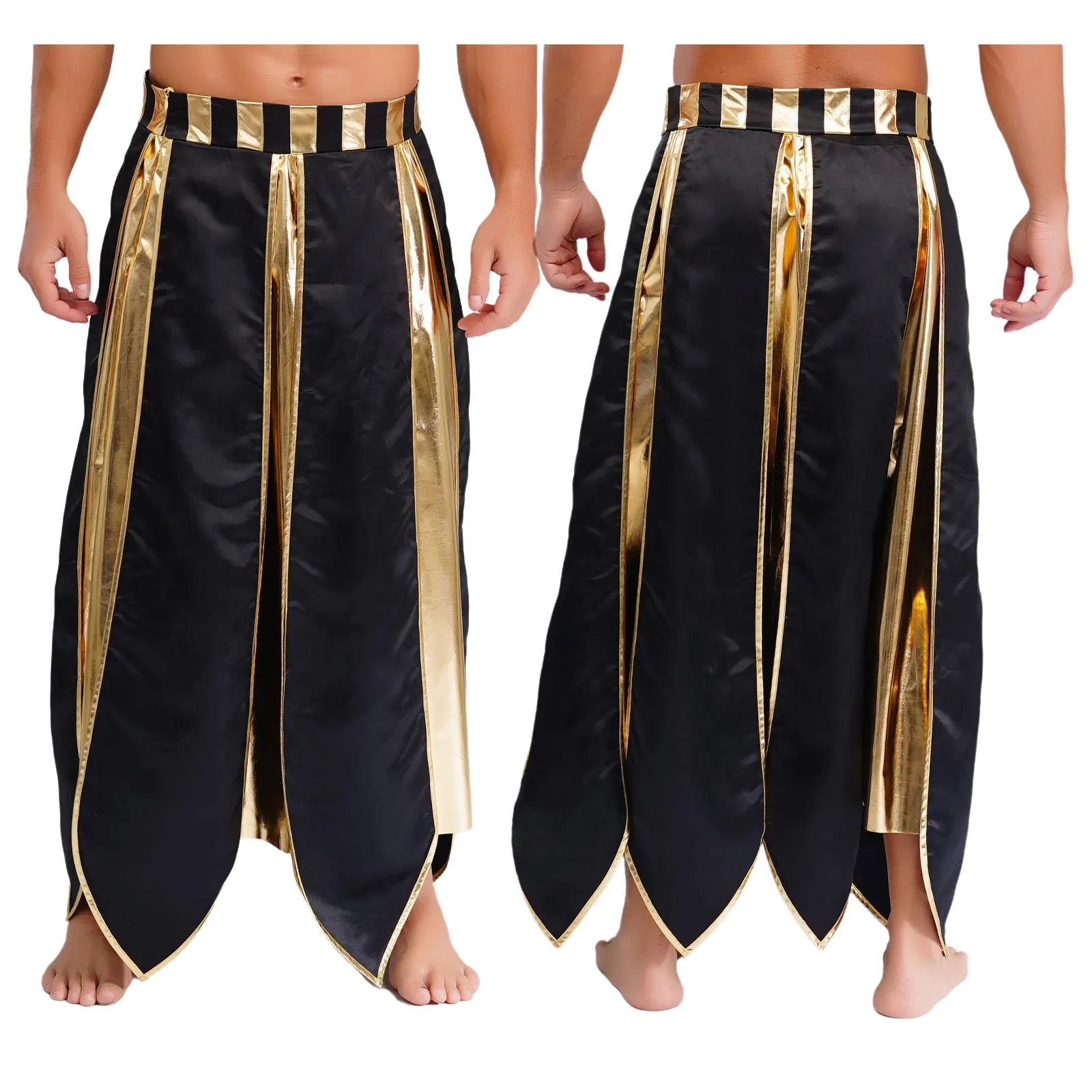 تنورة بحزام مصري للرجال لامعة معدنية اللون بحزام متباين زي الفرعون المصري القديم زي أداء لعب الأدوار #6