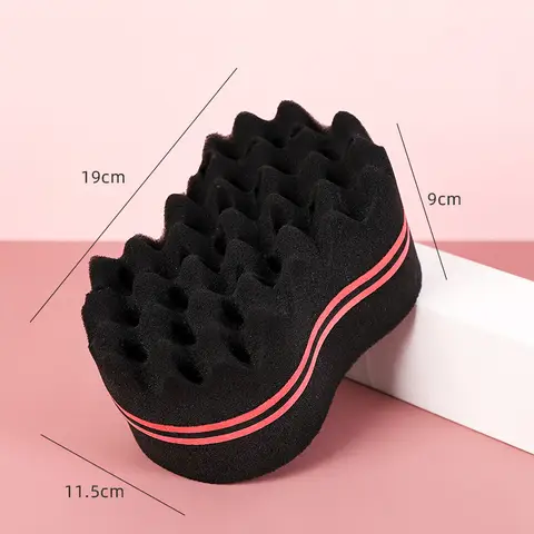 Cepillo de pelo ovalado de doble cara, cepillo de esponja mágico para bobina Afro Natural, cepillos de esponja para rastas, trenzas de cabello trenzado