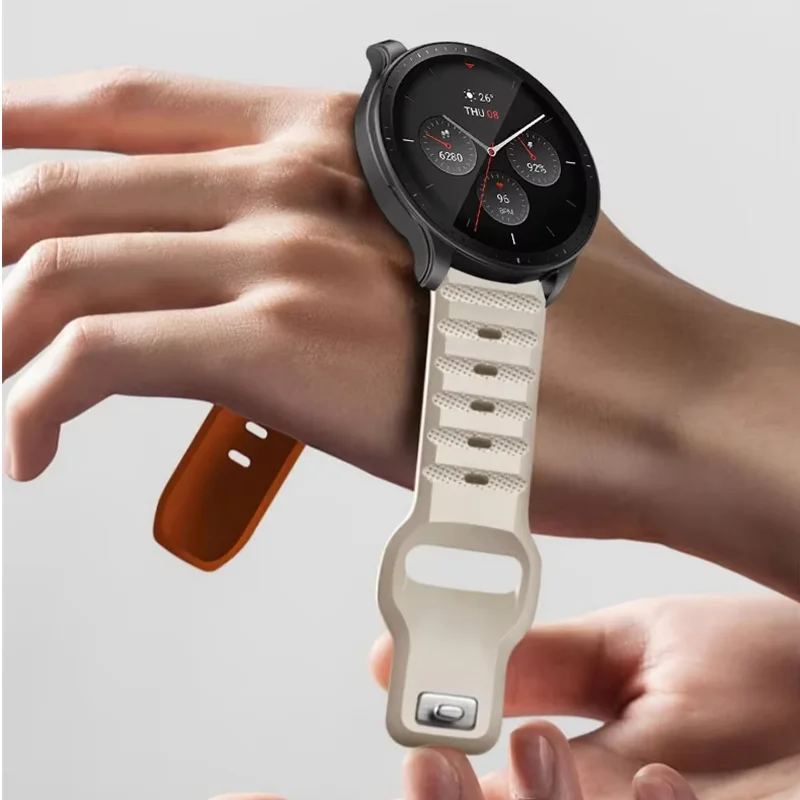 20mm 22mm Sport Silicone Band For Amazfit Active 2/Bip 3/Bip 3 Pro Strap For Amazfit Bip 5 Unity/Cheetah Pro/Square/Round GTR 4