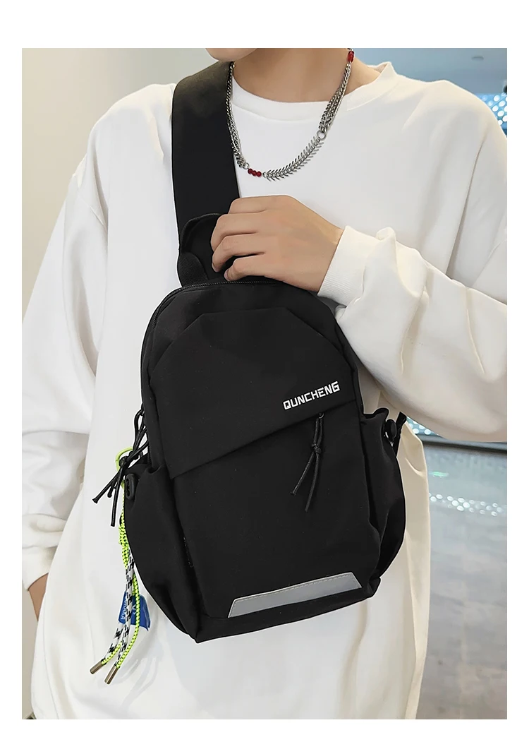 Umhängetasche für Herren, Einzelschulter-Rucksack, Kleine Brusttasche für Damen, Radfahren, Sport, Bergsteigen, Jungen, Tablet, Leichtgewicht – Detail 8