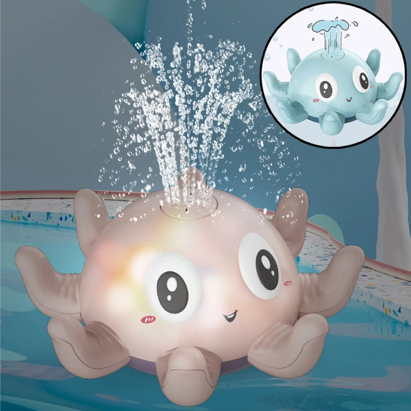 Baby Bath Toys Spray Water Shower Toys for Kids Electric Octopus Whale Bath with LED Light  Automatic Sensing Squirting Water