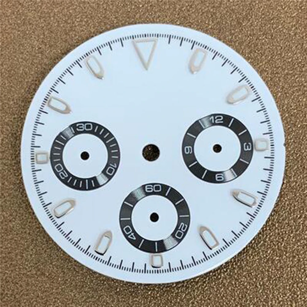 29.5MM Watch Dial Replacement Dial Plate with 3-Sub Dial for VK63 Quartz Movement Watch Accessories