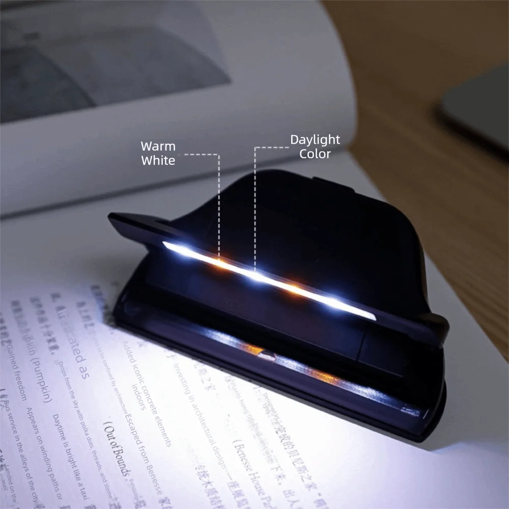 2-in-1 LED Bookmark Reading Light Dual Color Temperature Eye Protection Book Clip Lamp Portable Eye-Caring Bookmark Light