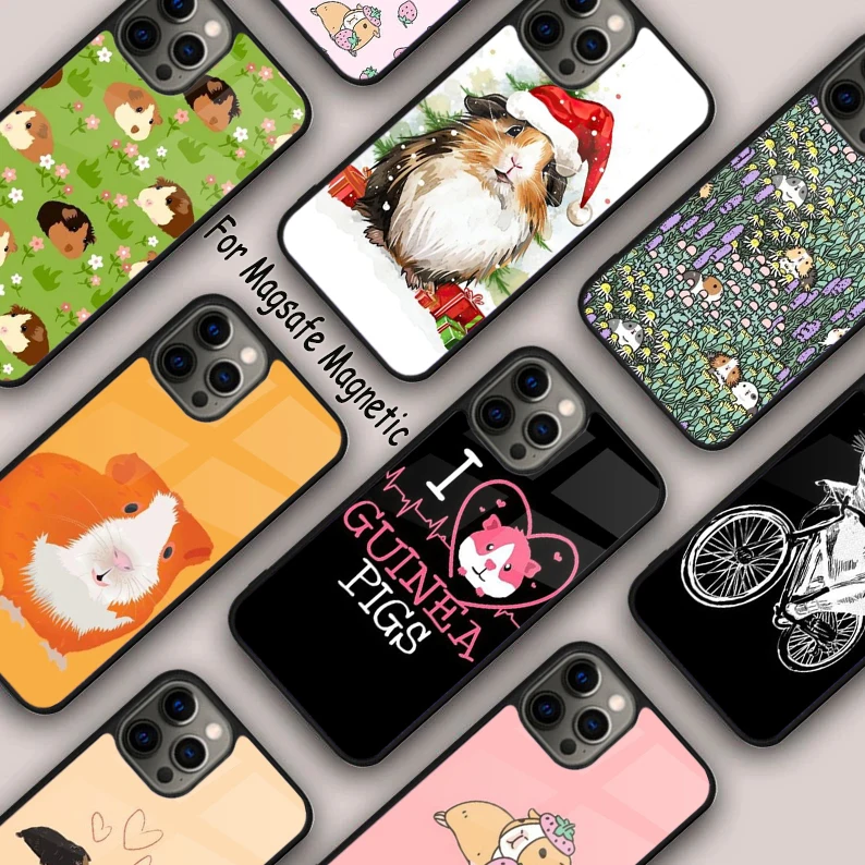 Cartoon Guinea Pig Magnetic Phone Case For APPLE iPhone 16 14 13 12 11 Pro Max 15 Plus Wireless Charge With MagSafe Cover