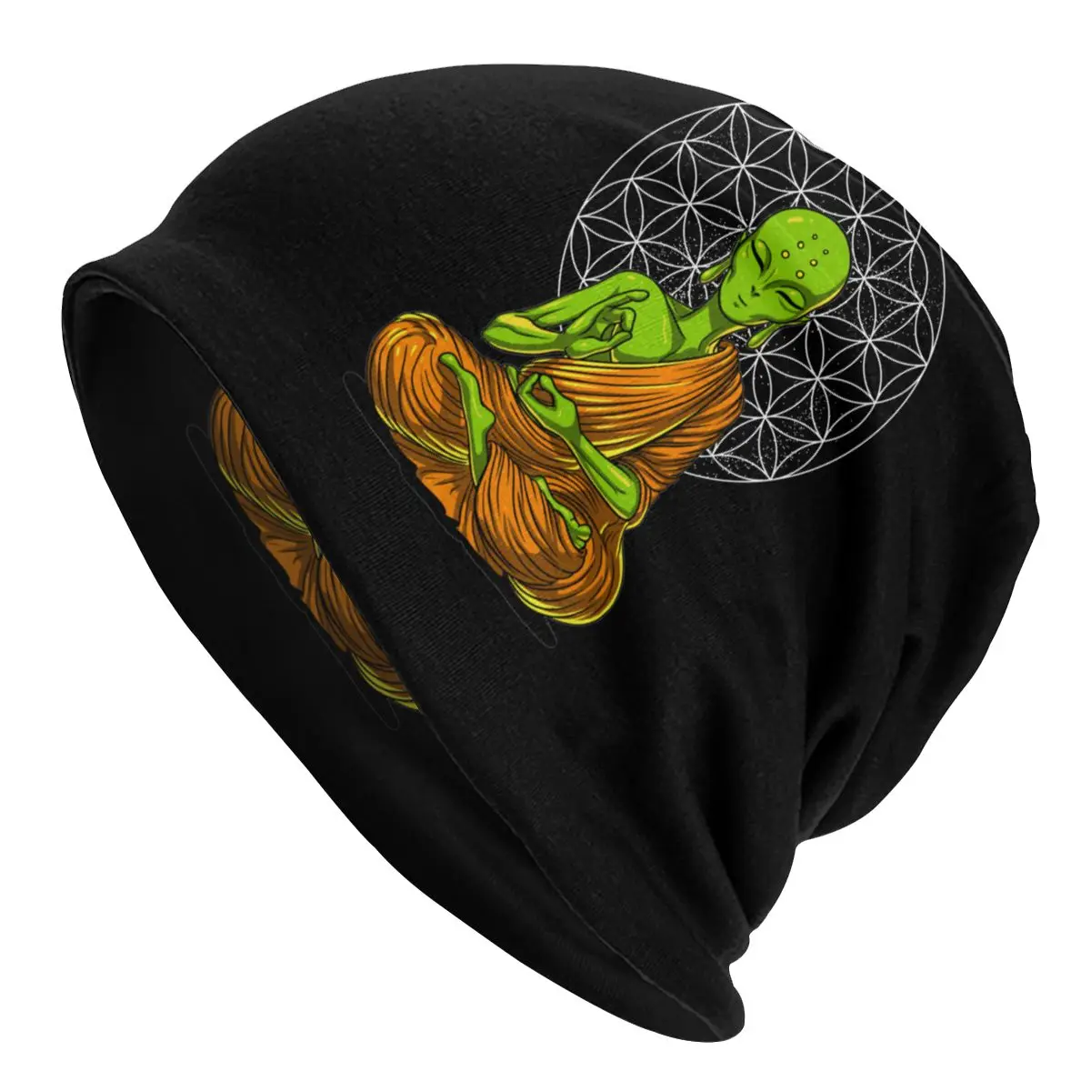 Space Alien Zen Yoga Meditation Bonnet Hats Knitting Hats Hip Hop Winter Street Skullies Beanies Hats Adult Warm Dual-use Caps