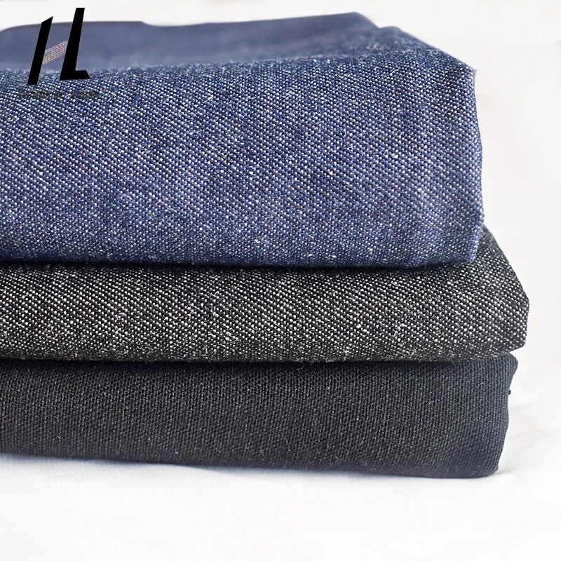 工場卸売在庫価格デニム生地光沢のあるジーンズデニム生地、ジーンズ、ズボン、コート、キャップのヤード単位販売