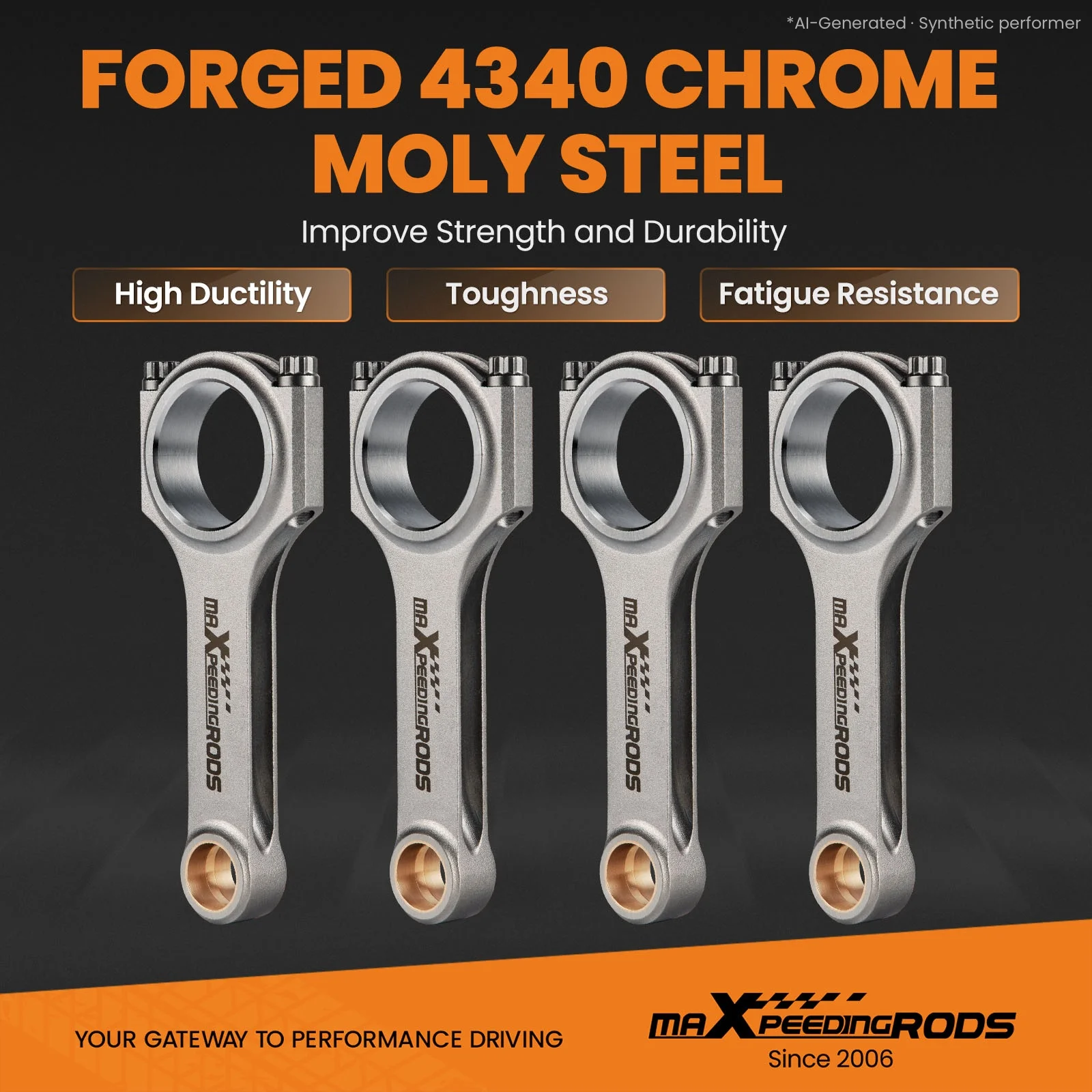 4x H-Beam Connecting Rods ARP2000 for Mazda Speed 3 MZR 2.3L DISI Turbo 5.927