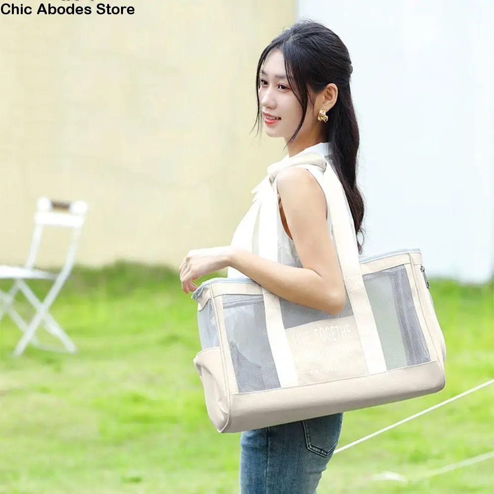 

Gift Portable Cat Tote Pouch Mesh Lightweight Pet Tote Bag Thickened Breathable Pet Handbag Outdoor Travel