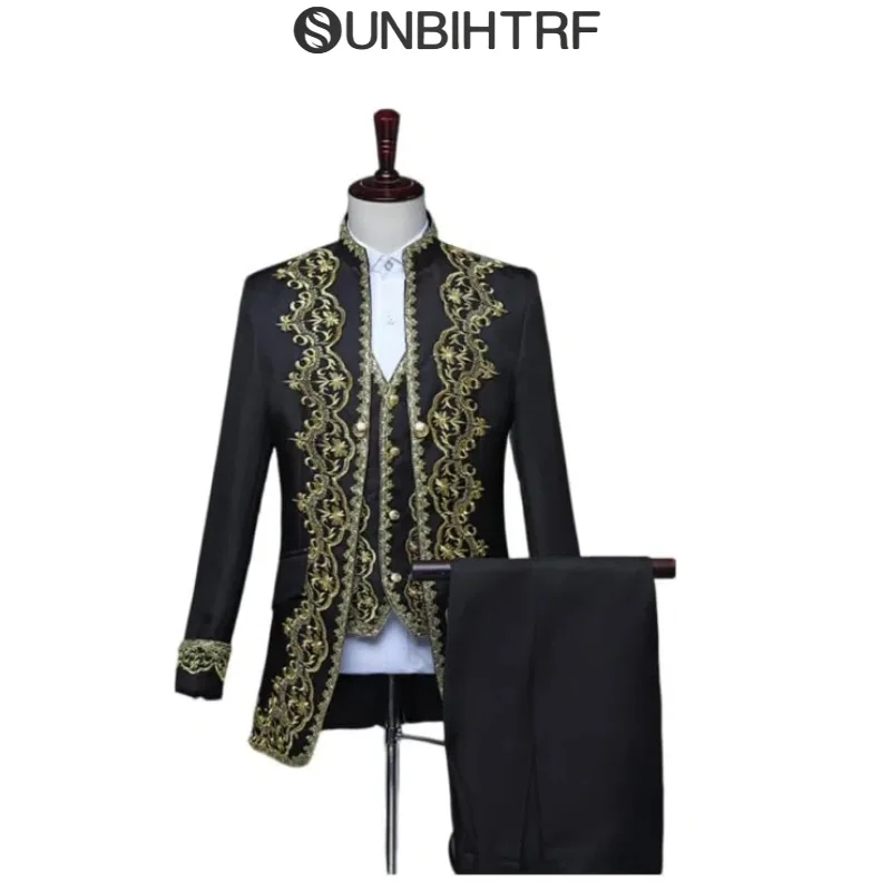 

Men's set of three pieces, prince suit, tailcoat, waistcoat, wedding pants (Color/size available)
