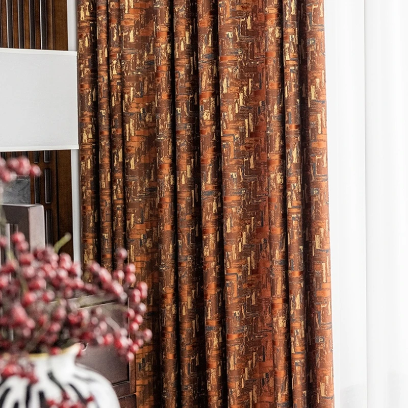 

Nordic Irregular Lattice Color Jacquard High Precision Blackout Bedroom Curtains Curtains for Living dining room bedroom