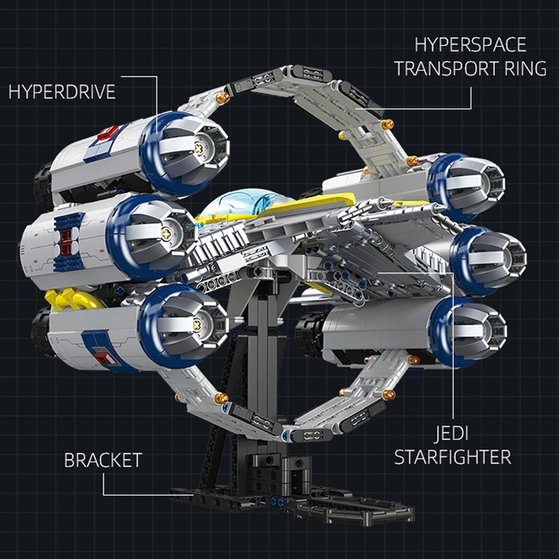 1896Pcs MOC Space Wars Star Fighter Spaceship Model Building Blocks Galaxy Sci-Fi Vehicle DIY Bricks Assembly Toys Adult Gifts view 5