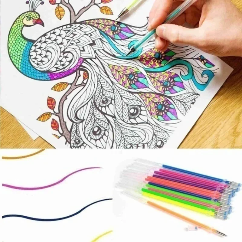 Imagem -02 - Recargas Brilhantes Coloridas para Substituição Art Pen Neon Glitter Pastel Escritório e Escola Papelaria Brilhante 48 Pcs 36 Pcs 24 Pcs 1212 Pcs