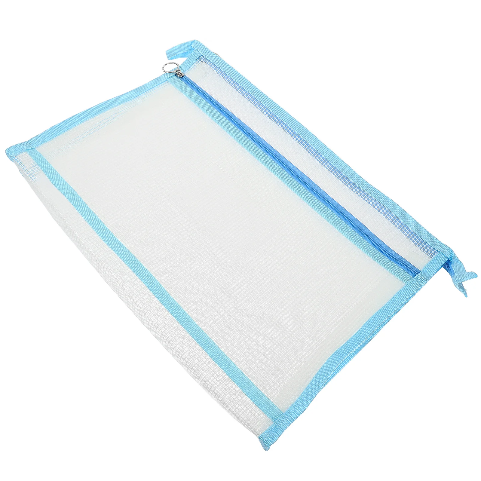 

Large Capacity Mesh Zipper File Pouch Portable Document Organizer Bag with Transparent Design for Students Teachers Office Use