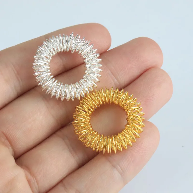 Spiky Sensory Finger Rings 1/5/10 PCS Flexible Alloy Spring Finger Massager Ring Toy Accupressure Pressure Loop Ring