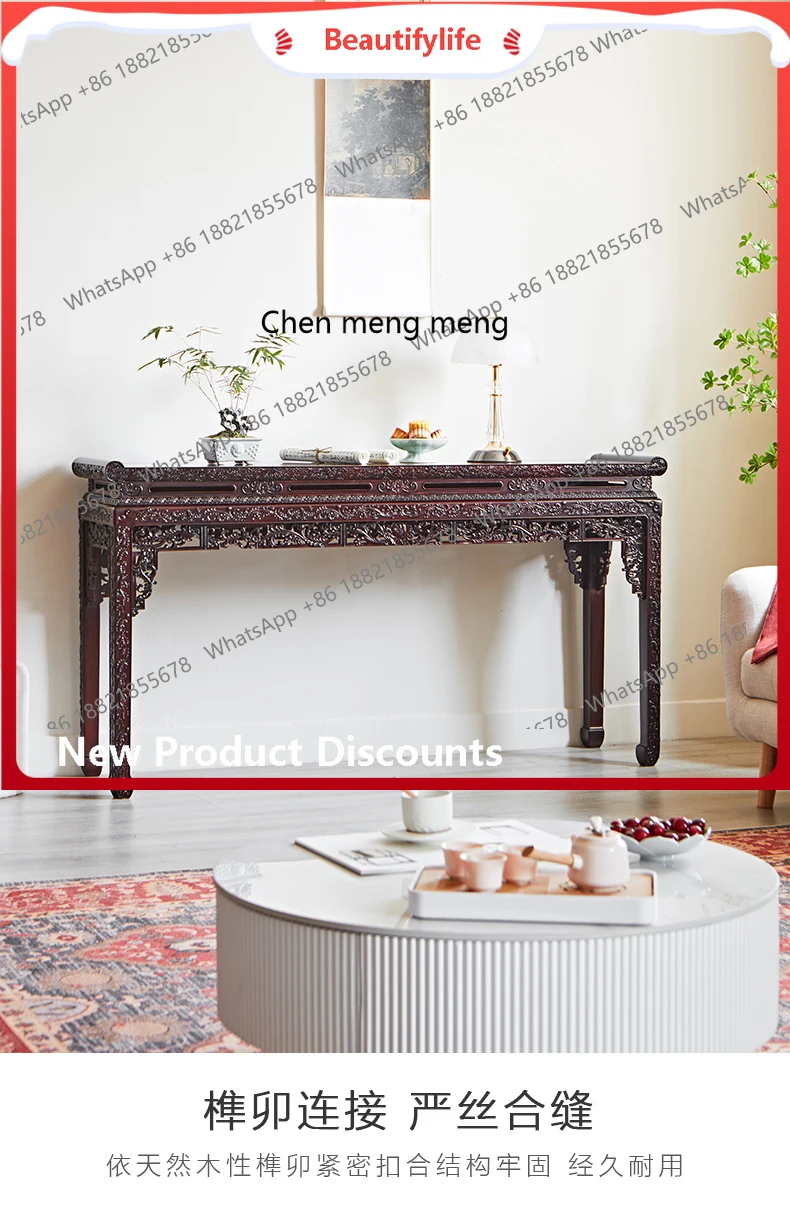 

Solid wood porch table Zen living room end view table middle hall table H